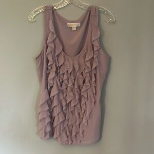Michael Kors pink peach Ruffle Tank Top. Size 14 EUC.